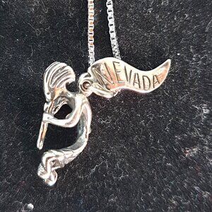 Vintage Sterling Silver Native American Kokopelli Flute Dancer Pendant Necklace